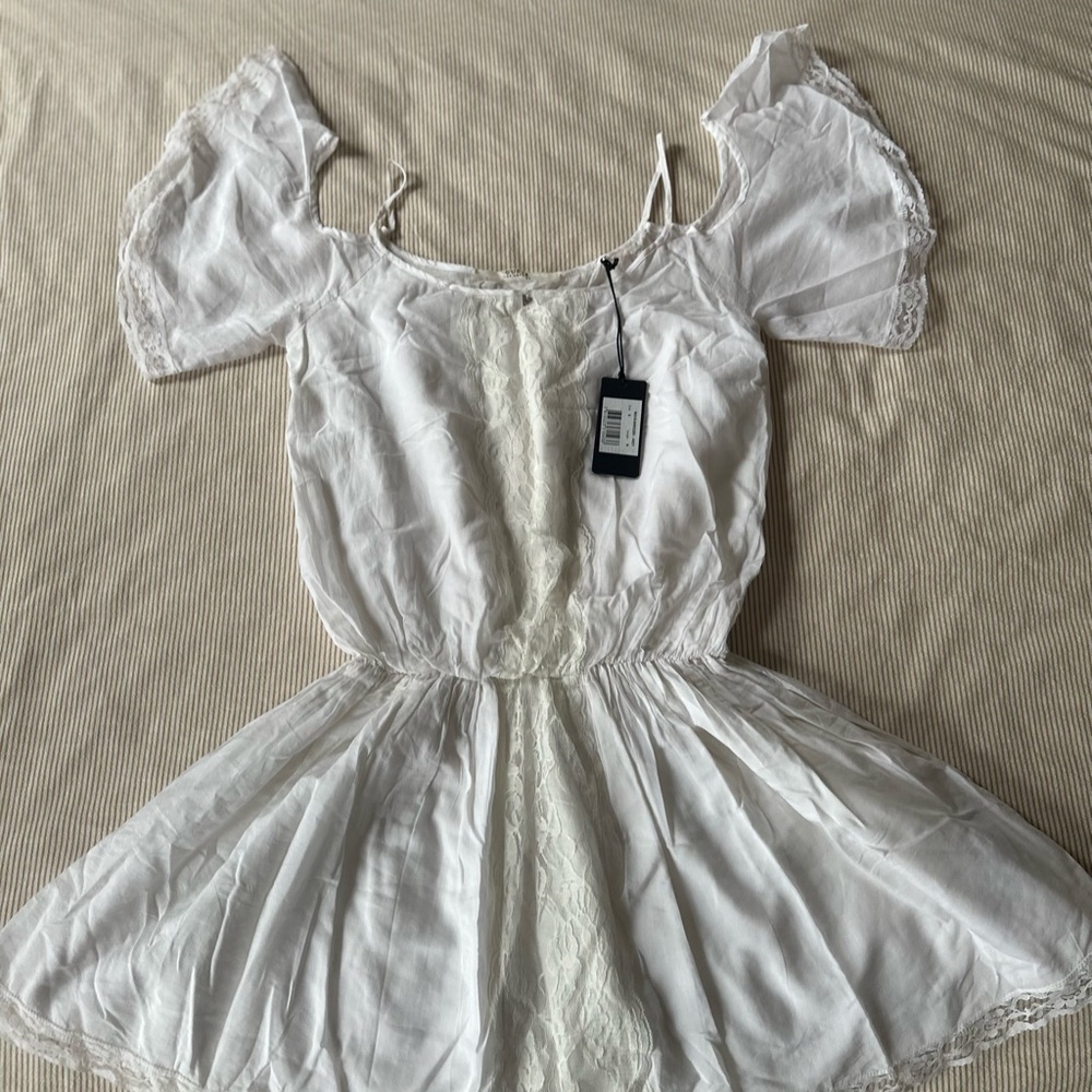 Guess White Lace Accent dress